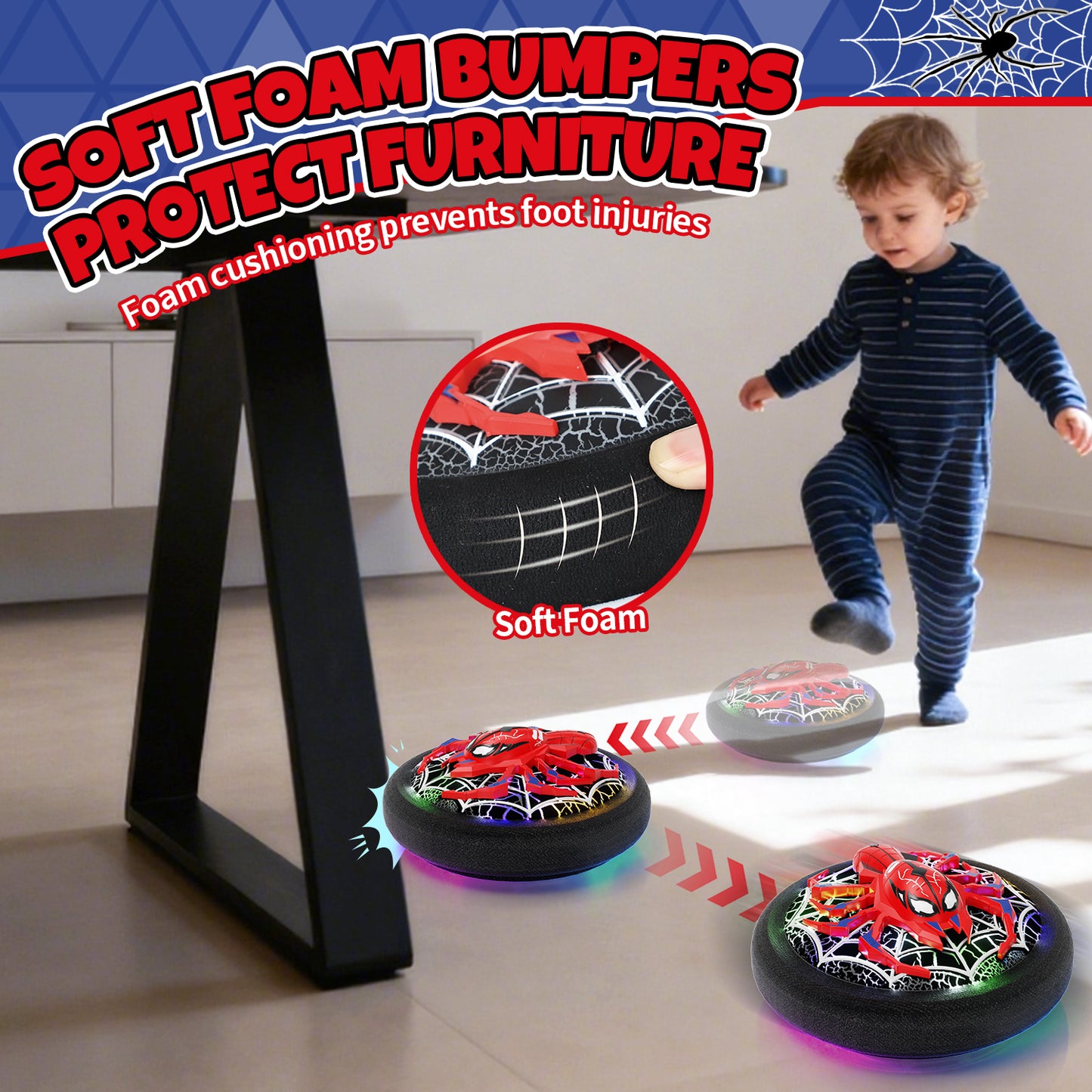 Hover Soccer Ball, Soccer Games with LED Lights, Indoor & Outdoor Sports Games Toys for Boys, Light-Up Toys Game Hover Soccer Ball for Kids 2 3 4 5 6 7 8 Year Old