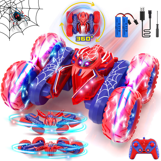Remote Control Car, Toys for Boys 8-11 Years, 2.4Ghz Fast Stunt with 360° Rotation Cool Light, RC Car Toy for Boys 5 6 7 8 9 10 11 Year Old, Outdoor Toys Birthday Gift for Boys
