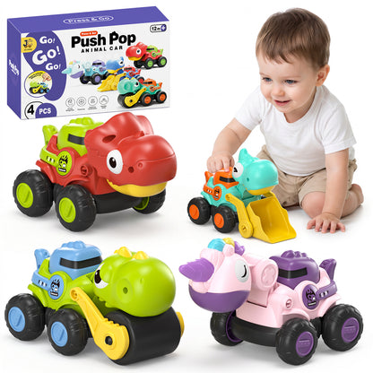 Toys for 1 Year Old, Dinosaur Vehicle Toy Cars For Toddlers, Pull Back Cars Baby Toys, Press And Go Toy Cars, Toy Car for 1 Year Old Toddler