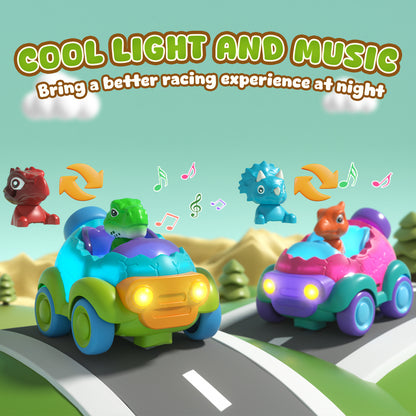 Remote Control Car for Toddlers, Dinosaur Toys Car with Lights & Music, Rechargeable RC Cars for Toddler, Toys for Boys 2 to 4 Years Old