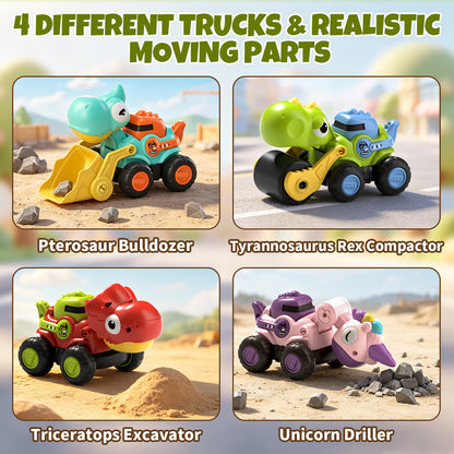 Toys for 1 Year Old, Dinosaur Vehicle Toy Cars For Toddlers, Pull Back Cars Baby Toys, Press And Go Toy Cars, Toy Car for 1 Year Old Toddler