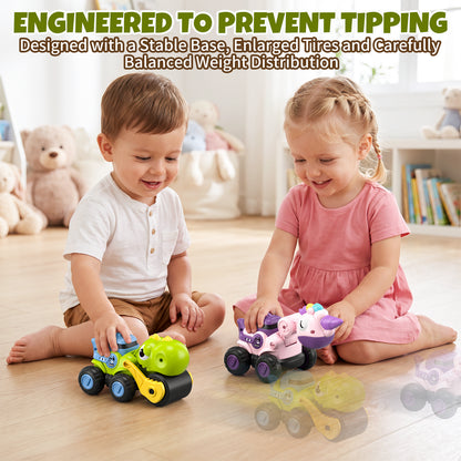 Toys for 1 Year Old, Dinosaur Vehicle Toy Cars For Toddlers, Pull Back Cars Baby Toys, Press And Go Toy Cars, Toy Car for 1 Year Old Toddler