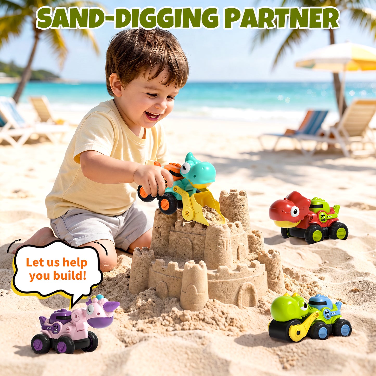 Toys for 1 Year Old, Dinosaur Vehicle Toy Cars For Toddlers, Pull Back Cars Baby Toys, Press And Go Toy Cars, Toy Car for 1 Year Old Toddler