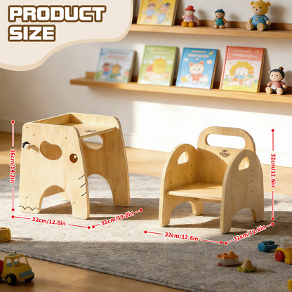 Toddler Table and Chair Set, Wood Toddler Table and Chairs, Montessori Weaning Baby Table Chair Set, Ideal for Mealtime, Learning, and Play, Easy to Assemble