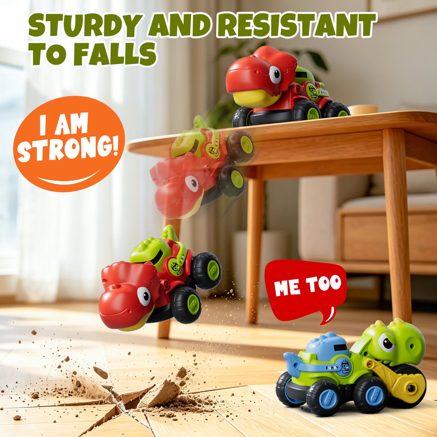 Toys for 1 Year Old, Dinosaur Vehicle Toy Cars For Toddlers, Pull Back Cars Baby Toys, Press And Go Toy Cars, Toy Car for 1 Year Old Toddler