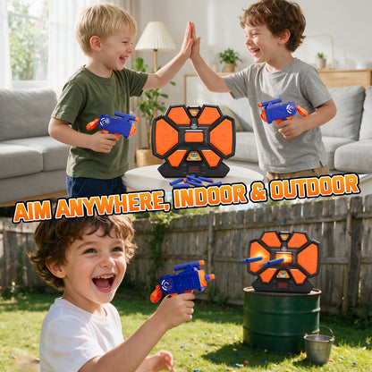 Electronic Target for Nerf Guns, Digital Auto Scoring Shooting Target with 4 Modes, Light and Sound Effect, Indoor Outdoor Shooting Game Toy for Kids Boys Girls