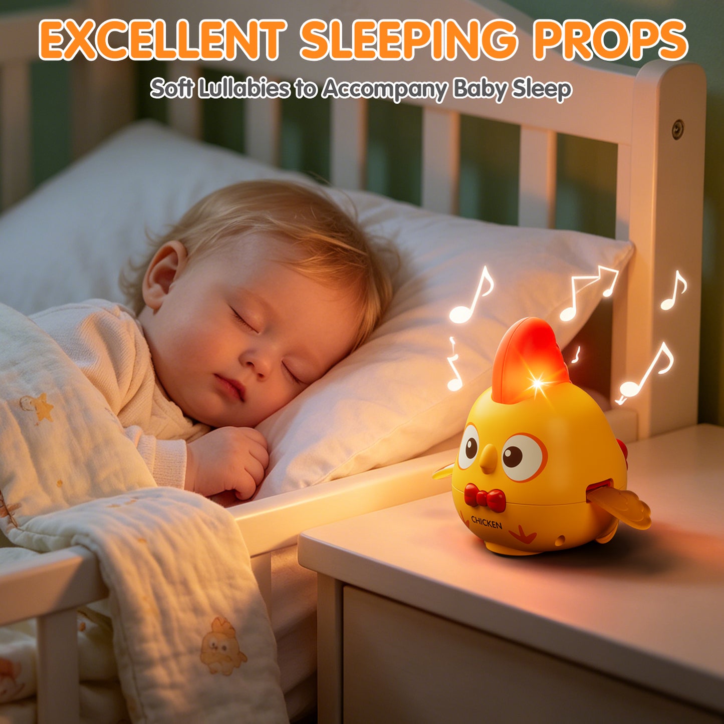 Crawling Toys, Baby Toys 6-12 Months, Musical Dancing Chicken Toy Set with Mama and Babys, Crawling and Interaction Toy for 1 Year Old Toddler