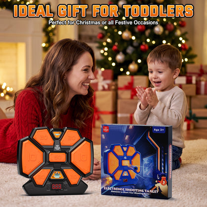 Electronic Target for Nerf Guns, Digital Auto Scoring Shooting Target with 4 Modes, Light and Sound Effect, Indoor Outdoor Shooting Game Toy for Kids Boys Girls