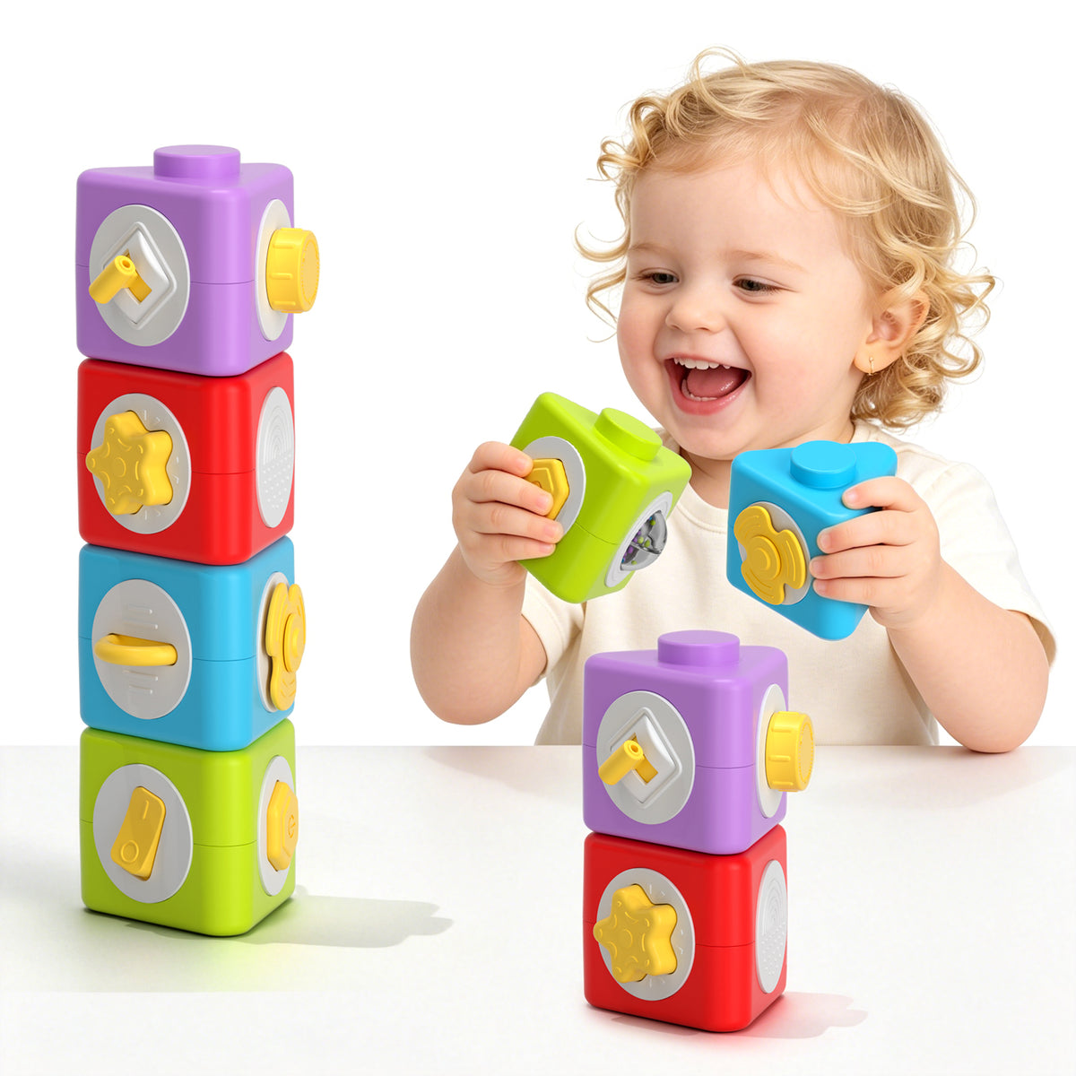 Stacking Toys for Toddlers 1-3, Montessori Baby Toys for 6+ Months, Sensory Stacking Blocks, Toddler Toys, Preschool STEM Learning Toys, Perfect Birthday Gift for Boys Girls 1 2 3 Year Old