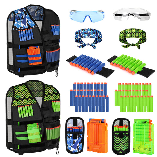 LC Kids Tactical Shooting Vest Kit Girls, with 30 Refill Darts (Pink)