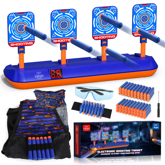 4 Electronic Digital Target, for Nerf Targets for Kids to Shoot, Shooting Targets with Auto-Reset - Blue