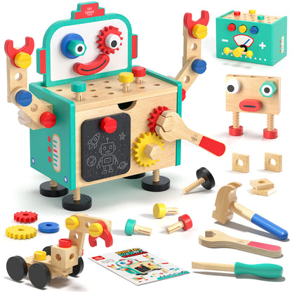 Lehoo Castle Robot Toddler Tool Set, Pretend Play Kids Toys, Toy Construction Tools for Kids Ages 3 4 5 6 7 8 Years Old