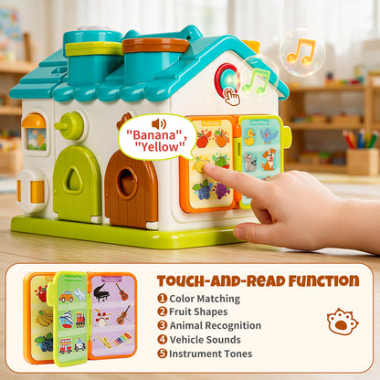 Learning Toys for Toddlers 1 3, Montessori Baby Toys Multi-Functional House with Music, Educational Learning Toys for 1-3 Year Old Boys Girls Gifts