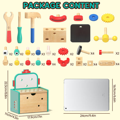 Lehoo Castle Robot Toddler Tool Set, Pretend Play Kids Toys, Toy Construction Tools for Kids Ages 3 4 5 6 7 8 Years Old