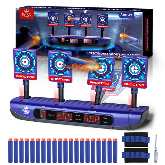 Electronic Shooting Target for Boys, Digital Auto Reset Scoring Target with 20 Refill Darts & 2 Wrist Bands, Nerf Target Toy Gift for Boys & Girls 4 5 6 7 8