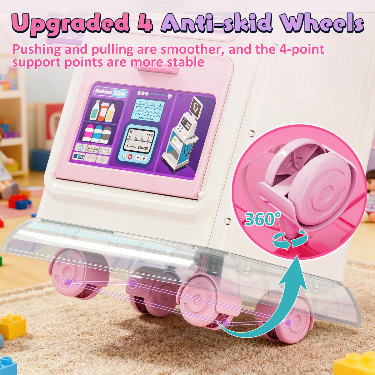Doctor Kit for Toddlers 3-5, Pretend Play Medical Kit Toy, Toddler Medical Cart Toy with Sound & Medical Accessories for 2 3 4 5 Year Old Boys Girls, Doctor Kit Toy for Kids Birthday Gifts