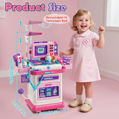 Doctor Kit for Toddlers 3-5, Pretend Play Medical Kit Toy, Toddler Medical Cart Toy with Sound & Medical Accessories for 2 3 4 5 Year Old Boys Girls, Doctor Kit Toy for Kids Birthday Gifts