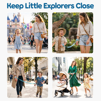 Toddler Leash, 4.9ft Anti Lost Wrist Link for Toddlers with Induction Lock, Child Leash Harness, Leash for Kids (Light Blue)