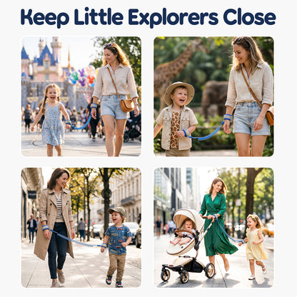 Toddler Leash, 8.2ft Kid Leash Wrist with Induction Lock, Upgraded Anti Lost Wrist Link, Reflective Leash for Kids, Child Leash Harness for Toddlers (Navy Blue)