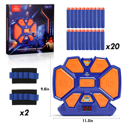Electronic Target for Nerf Guns, Digital Auto Scoring Shooting Target with 4 Modes, Light and Sound Effect, Indoor Outdoor Shooting Game Toy for Kids Boys Girls