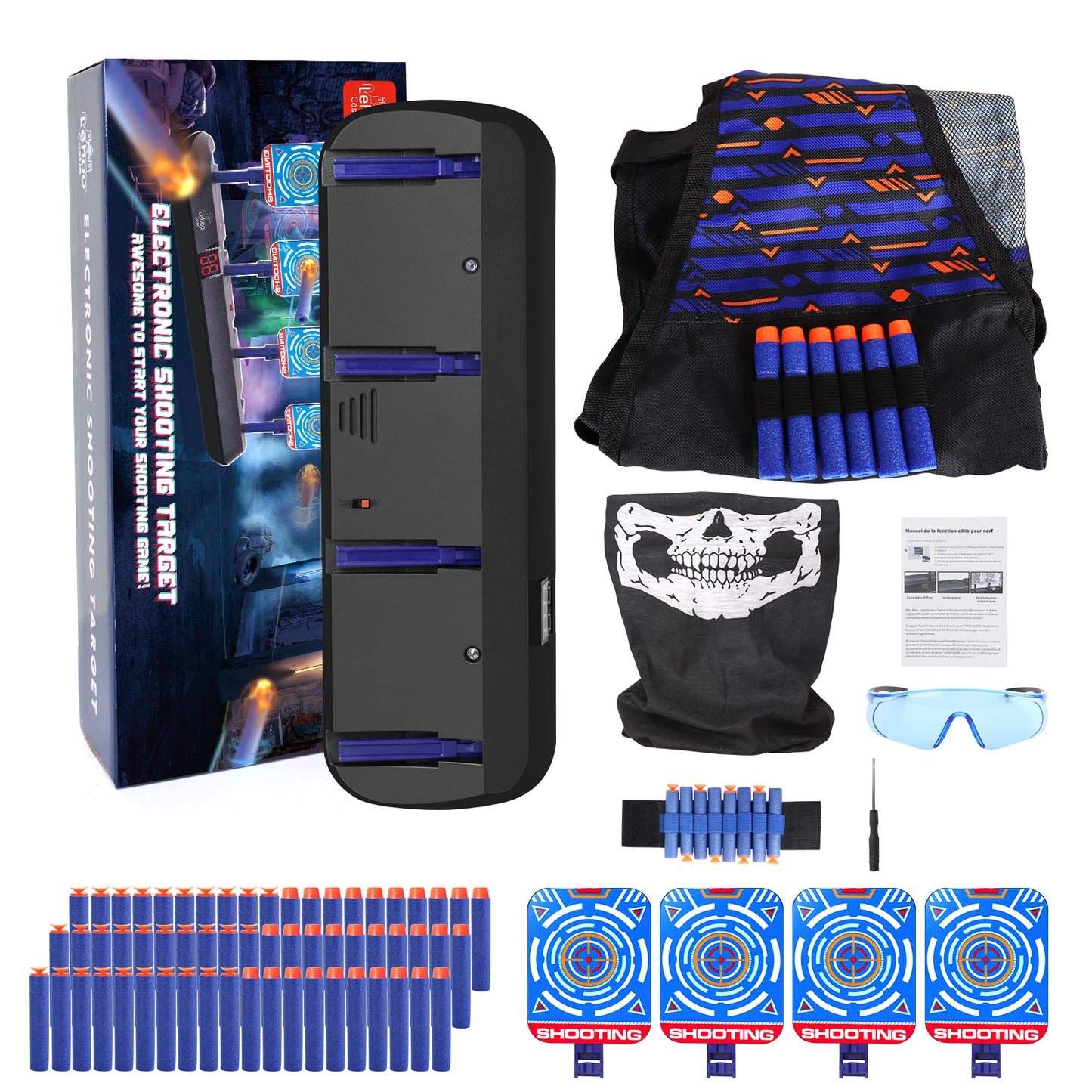 4 Electronic Digital Target for 3-6 7-10 11-13 Year Old Kids, Nerf Targets for Kids to Shoot, Shooting Targets with Auto-Reset