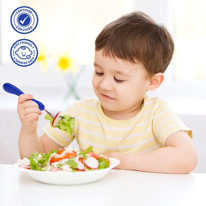 6 pcs Toddler Baby Utensils Set, Children Flatware Set, Safety Stainless Steel Toddler Fork Spoon Knife Set