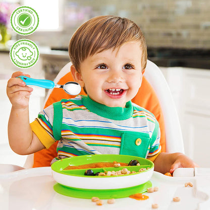 Toddler Fork and Spoon, 6pcs Toddler Utensils Kids Silverware (Excavator)