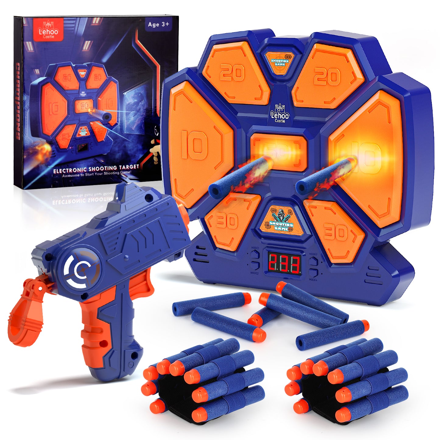 Digital Electronic Scoring Shooting Target for Nerf Gun, Auto Reset