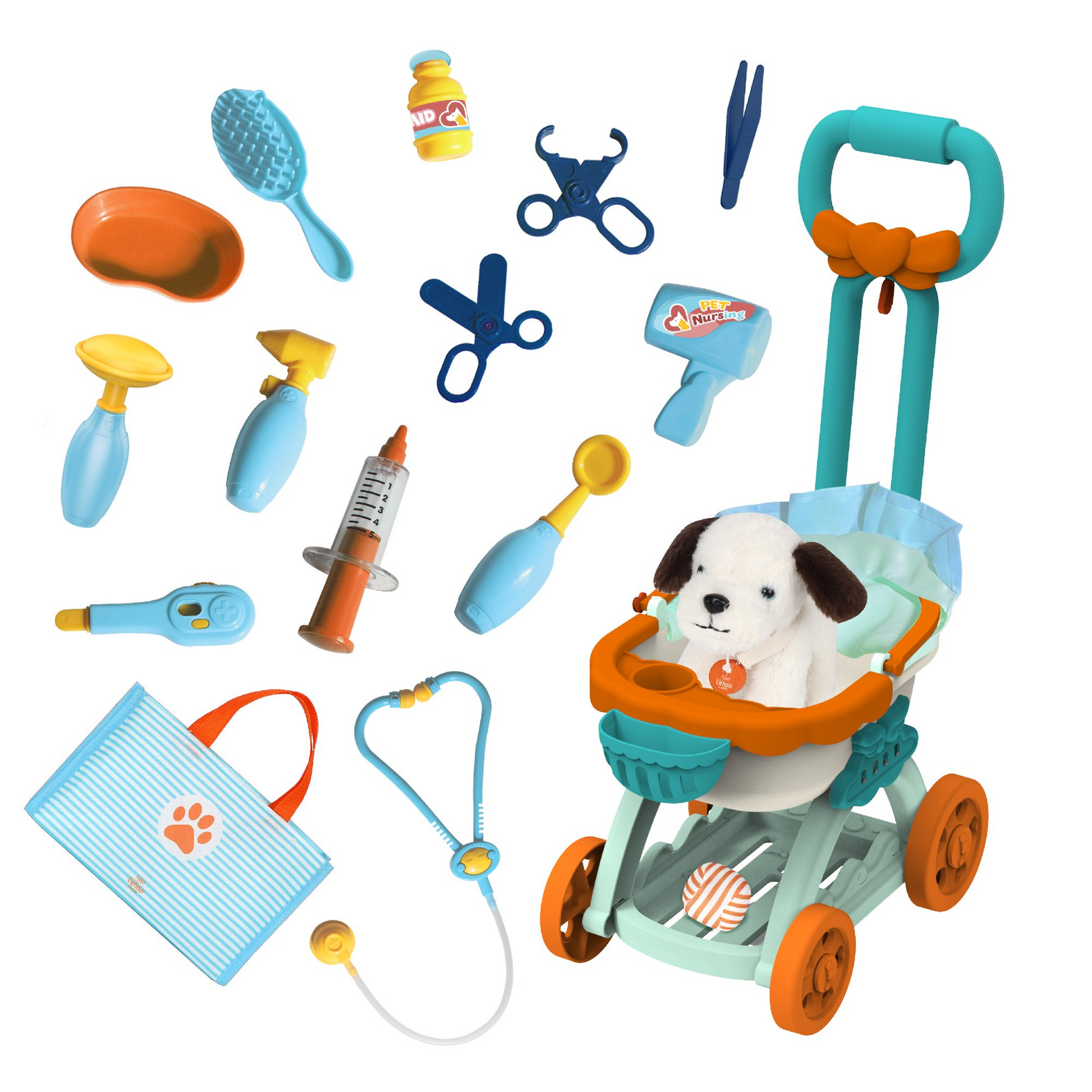 dog stroller toy Doctor Kit for Kids, Pet Play Sets for Kids, Pet stroller Toy Play Kit – Lehoo Castle