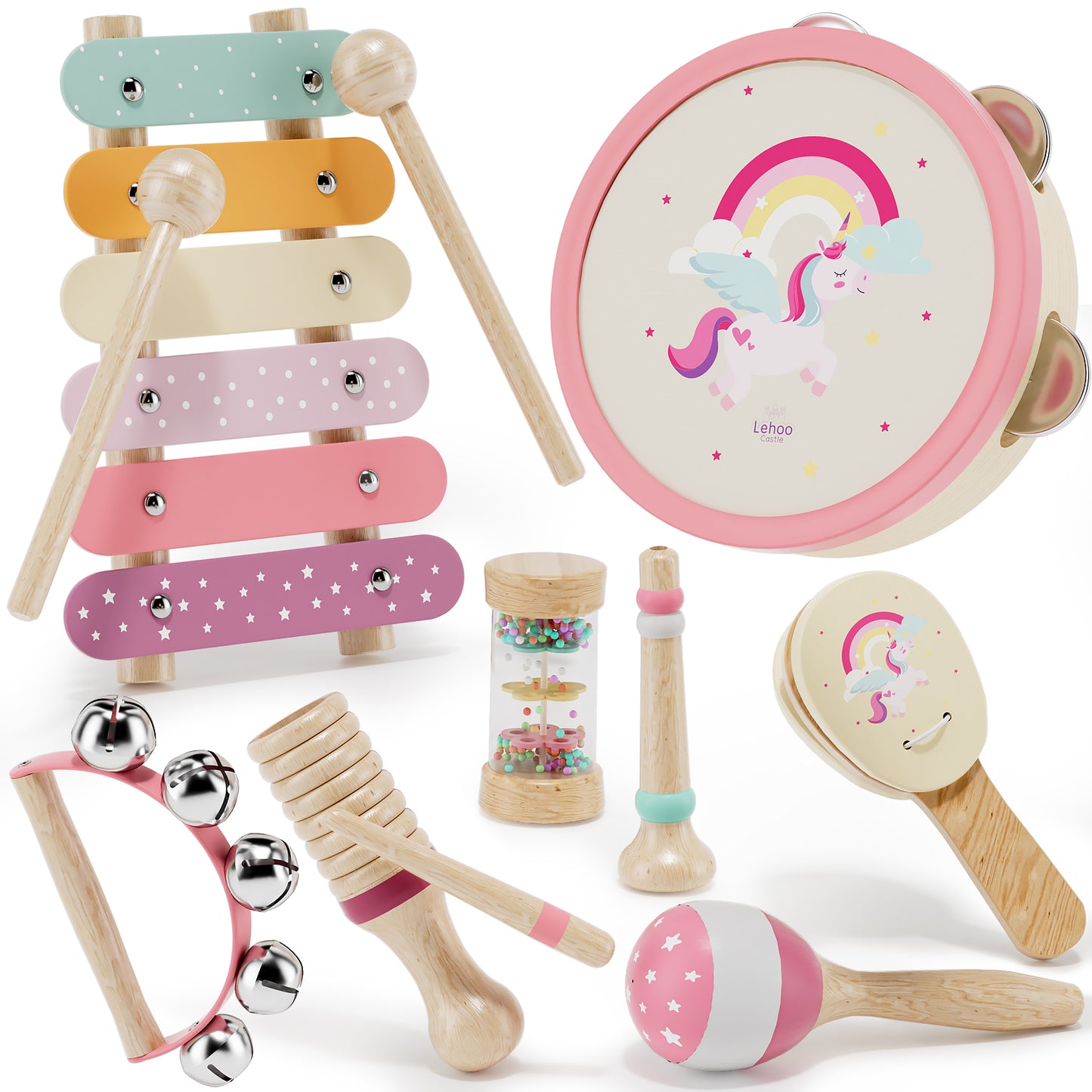 Musical Instruments for Kids, 1 Year Old Toys, Baby Musical Toys for 1 2 3 Toddler, Wooden Musical Toys with Xylophone & Tambourine, Dinosaur Toys, Montessori Learning Toys for 1 Year Old