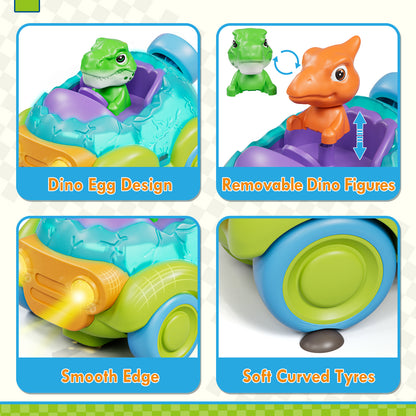 Remote Control Car for Toddlers, Rechargeable RC Cars for Toddler Toys 2-3, Toys for Ages 2-4 Dinosaur with Lights & Music, 2 3 4 5 Years Old Boy Toys