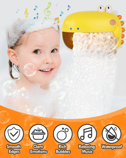 Lehoo Castle Baby Dinosaur Bath Toys, Bubble Machines with Music, Bathtub Toys with 250ML Capacity