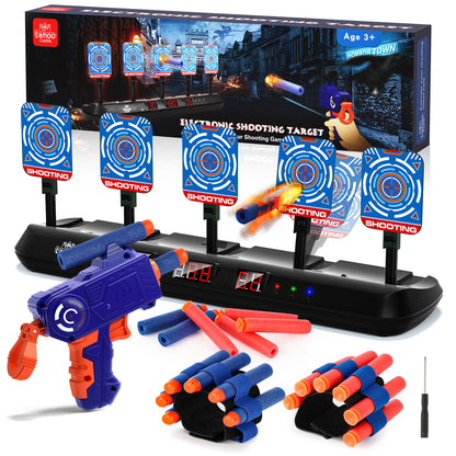 Digital Shooting Targets with Foam Dart Toy Gun, 5 Targets for Nerf Shooting Practice