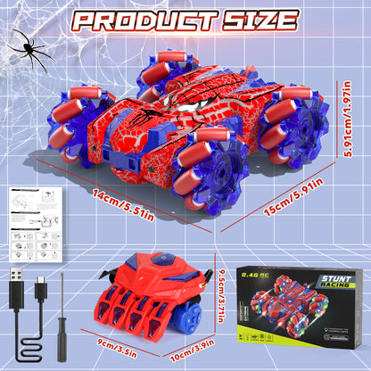 Remote Control Car, RC Car Toys for Boys 5 6 7 8 9 10 Year Old, Double Sided RC Car with Gesture Sensing & Cool Light, 2.4Ghz RC Stunt Car for Kids Outdoor Toys