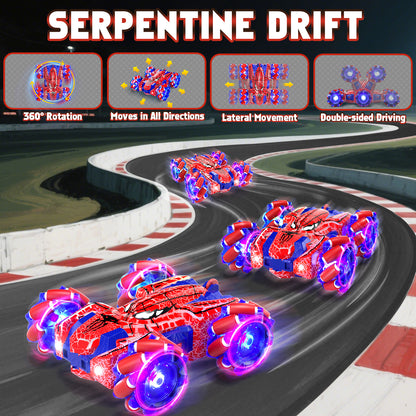 Remote Control Car, RC Car Toys for Boys 5 6 7 8 9 10 Year Old, Double Sided RC Car with Gesture Sensing & Cool Light, 2.4Ghz RC Stunt Car for Kids Outdoor Toys