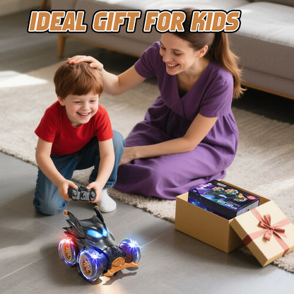 Remote Control Car, RC Cars for Kids 5 6 7 8 9 10 Year Old, 360° Ratation RC Monster Truck Toys with Cool Lights, 2.4Ghz Fast Stunt for Kids Outdoor Toys