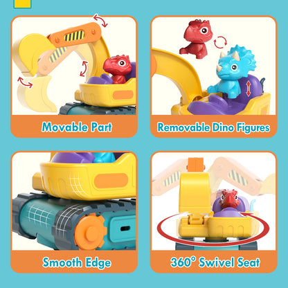 Remote Control Car for Toddlers, Rechargeable RC Cars for Toddler Toys 2-3, Dinosaur Toy Car for 2 3 4 Year Old Boy Toys