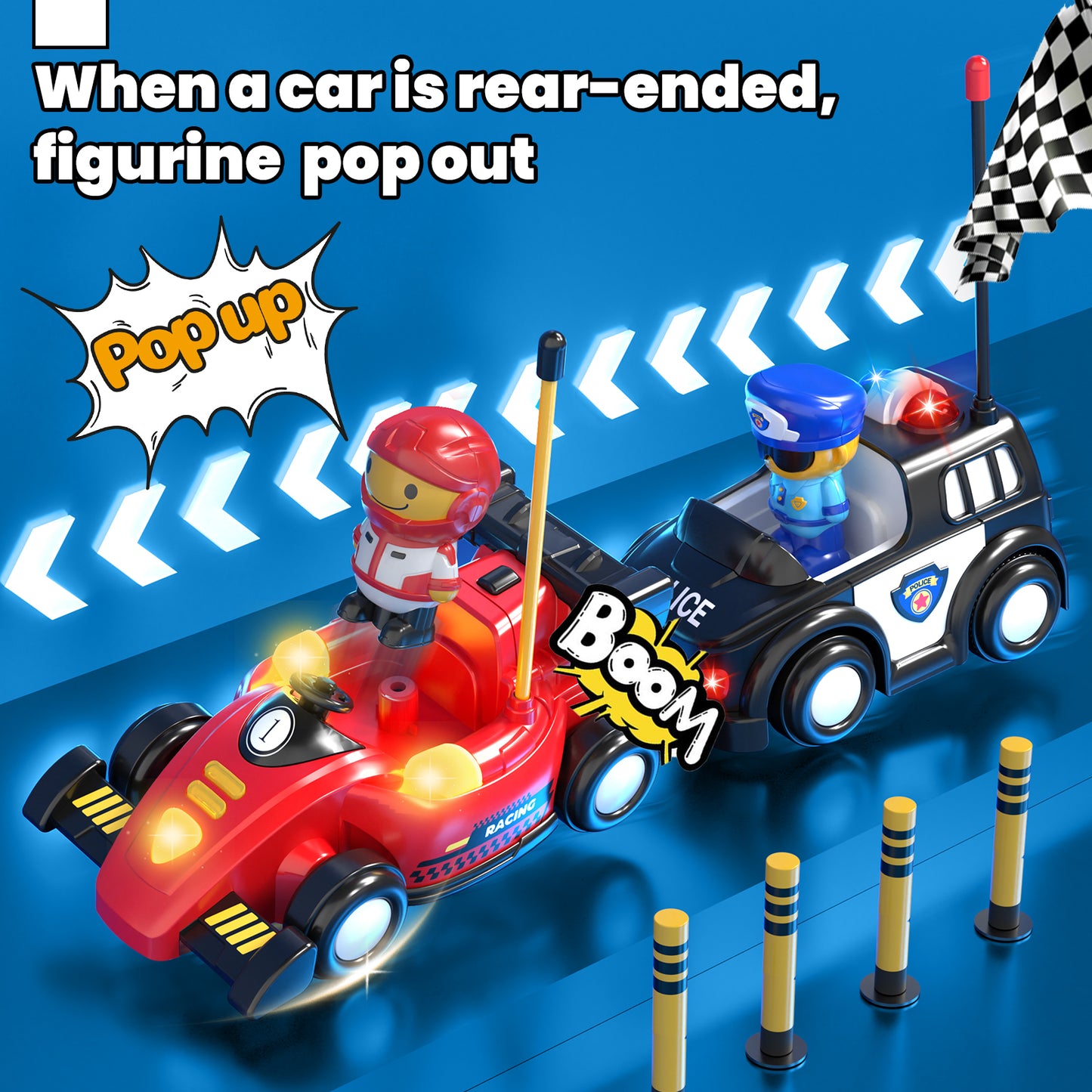 LC Remote Control Cartoon Cars for Toddlers, Race RC Car - Toys for 2 3 4 5 Year Old Boy - Easter Birthday Toy Gift Ideas for Toddler