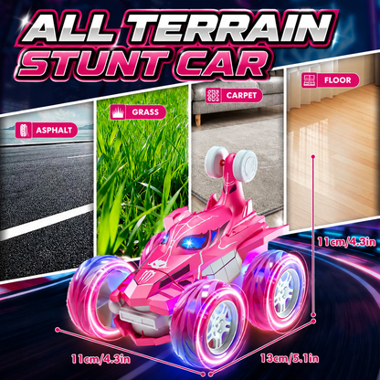 Remote Control Car, RC Cars, 2.4Ghz Fast Stunt with Cool Lights, 360° Rotation Race Car, Outdoor Toys for Boys 5-10 Year Old, Best Gift for Birthday