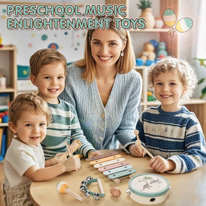 Montessori Toys for 1 Year Old, Musical Instruments for Kids, Dinosaur Baby Music Toys Xylophone for 12-18 Mouth, Education Gifts for Toddlers 1 2 3 Year Old Preschool Girls Boys with Storage Bag