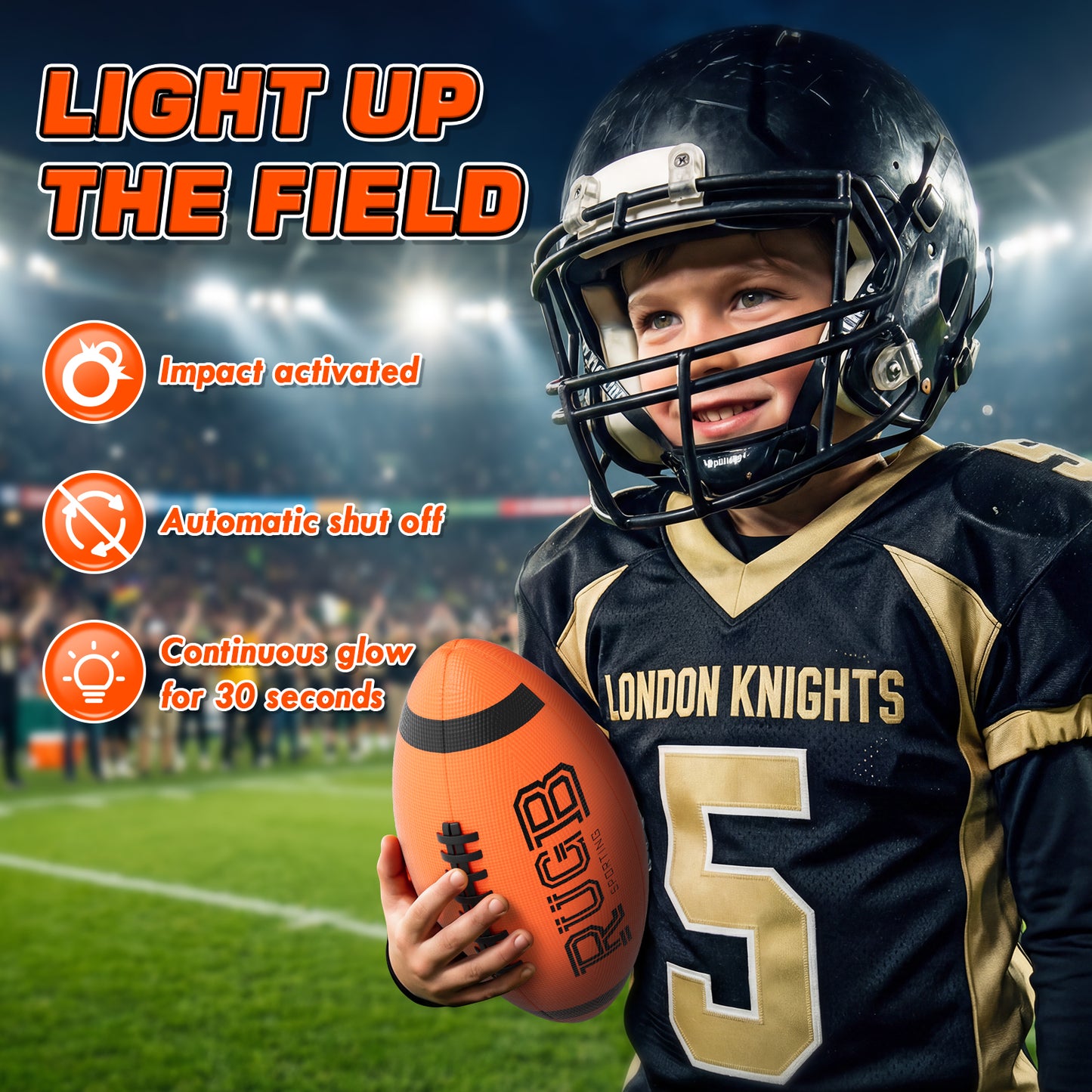 Glow in The Dark Football, Light Up Football for Kids, Outdoor Toys for Kids Ages 8 12+, Boys Outdoor Toys, Football Toys for Boys Girls Birthday Gifts