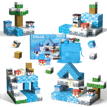 Magnetic Tiles, Snow World 54PCS Magnetic Blocks, Magnetic Construction Toys for Toddler, Montessori Learning Toy for 3-6 Year Old Kids, Education Toys for Boys Girls