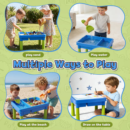 Sensory Table with Sands, Sand Table and Water Play Table Beach Toy for Kids, Indoor Outdoor Use, Sensory Toys for Toddler Age 3-5