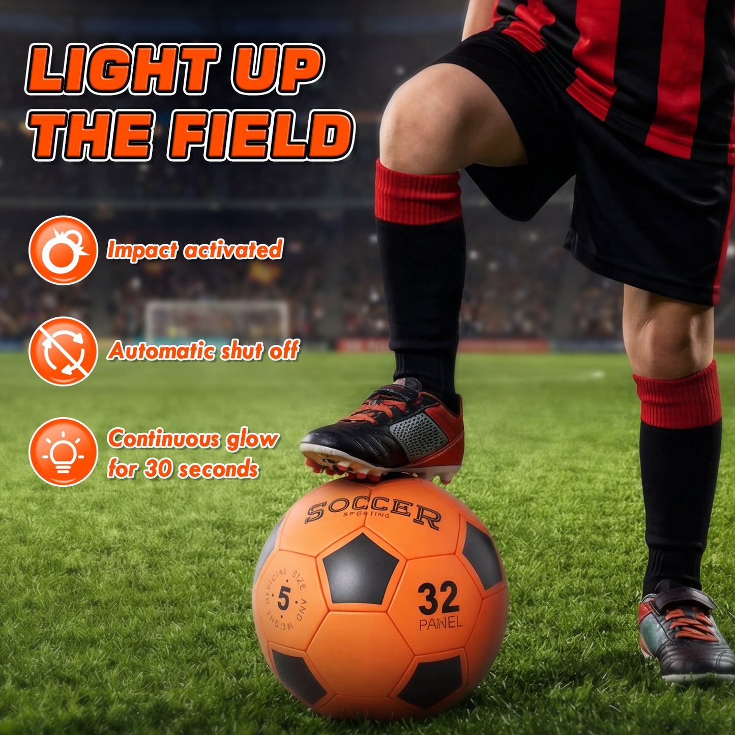 Glow in The Dark Soccer Ball, Light Up Soccer Ball NO 5, Outdoor Toys for Kids Ages 8 12+, Kids, Sports Toys for Boy & Girl Ages 8 9 10 11 12 13 14, Glowing Outdoor Activity