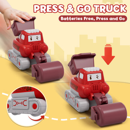 Toys for 1 Year Old, Construction Vehicle Toy Cars For Toddlers, Toy Cars with Playmat Storage Bag, Pull Back Cars Baby Toys, Press And Go Toy Cars