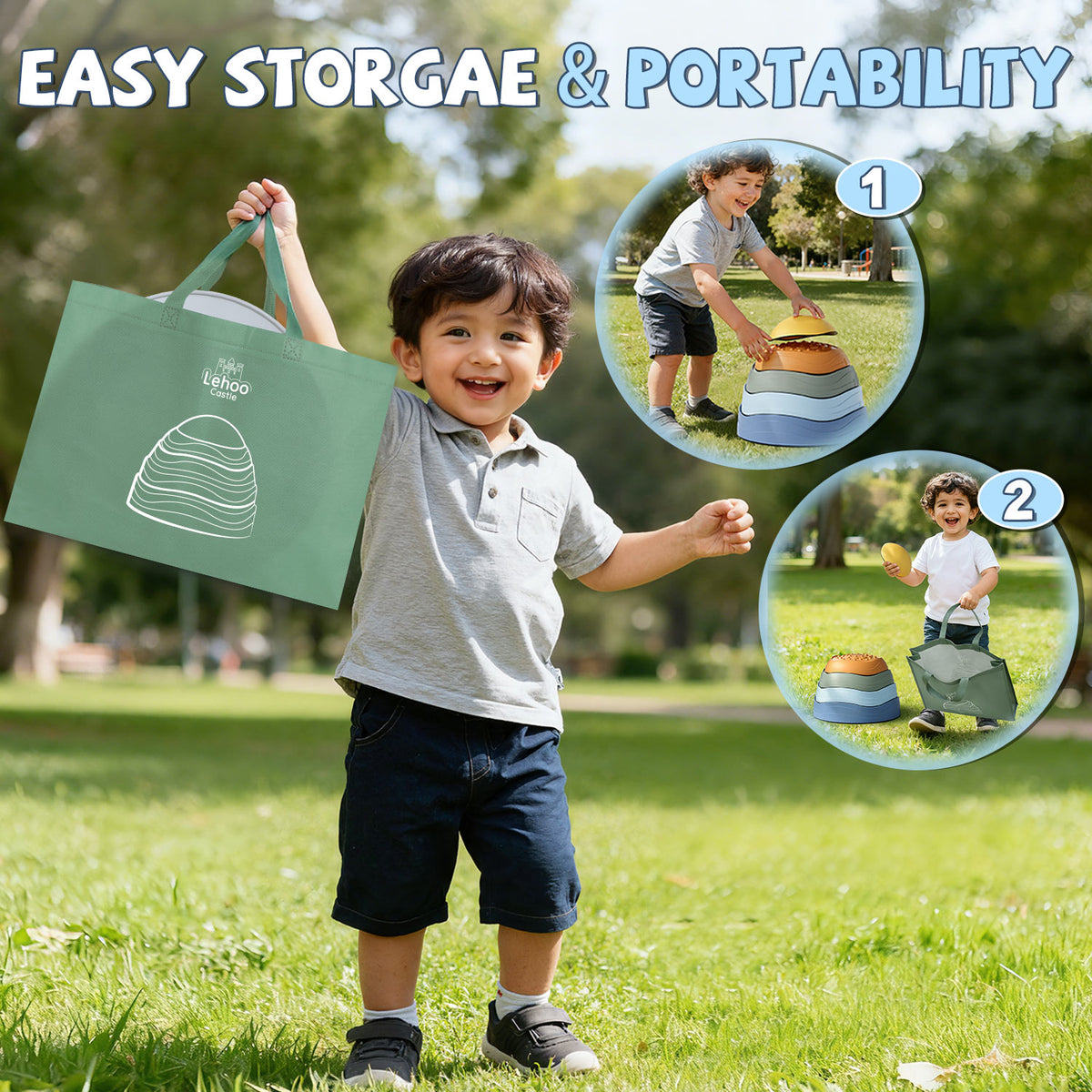 Stepping Stone for Kids, Toddler Stepping Stones with Storage Bag, 5 Pcs Non-Slip Balance Stepping Stones, Up to 220lbs, Coordination Skills Sensory Toys for Ages 2 3 4 5 Boys Girls