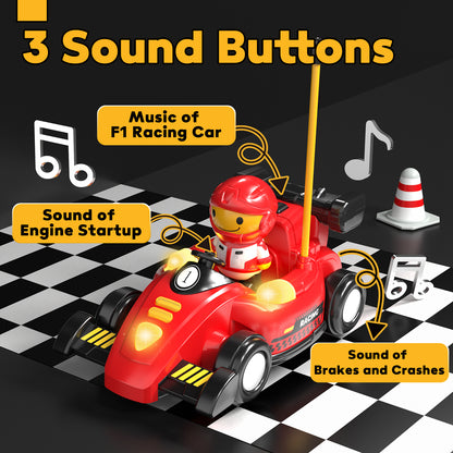 LC Remote Control Cartoon Cars for Toddlers, Race RC Car - Toys for 2 3 4 5 Year Old Boy - Easter Birthday Toy Gift Ideas for Toddler