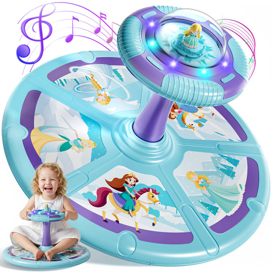 Sit and Spin Toys for Toddler, 360° Toddler Spinning Seat with LED Lights and Music, Spinning Toys for Toddlers 1-3 Year Old