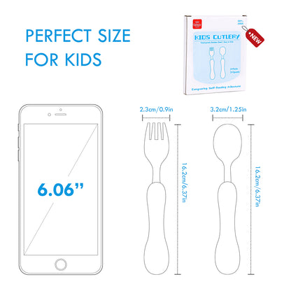 Toddler Fork and Spoon, 6pcs Toddler Utensils Kids Silverware (Excavator)