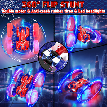 Remote Control Cars, RC Cars Toys for 3 4 5 6 7 8 9 10 Year Old Girl Boys, 2.4Ghz Fast Stunt, 360° Rotating RC Drift Cars with LED Light for Kid Age 5-7 8-12 Outdoor Toys Birthday